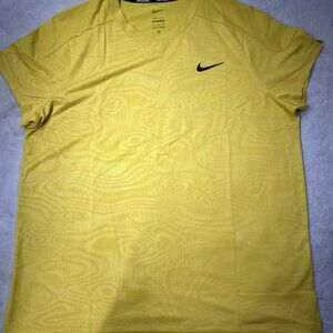 Nike Men XL Slim Nikecourt GRAND SLAM Yellow Tennis Shirt jersey FD5261-709